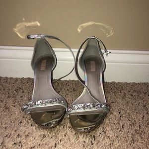 Holographic/silver heels